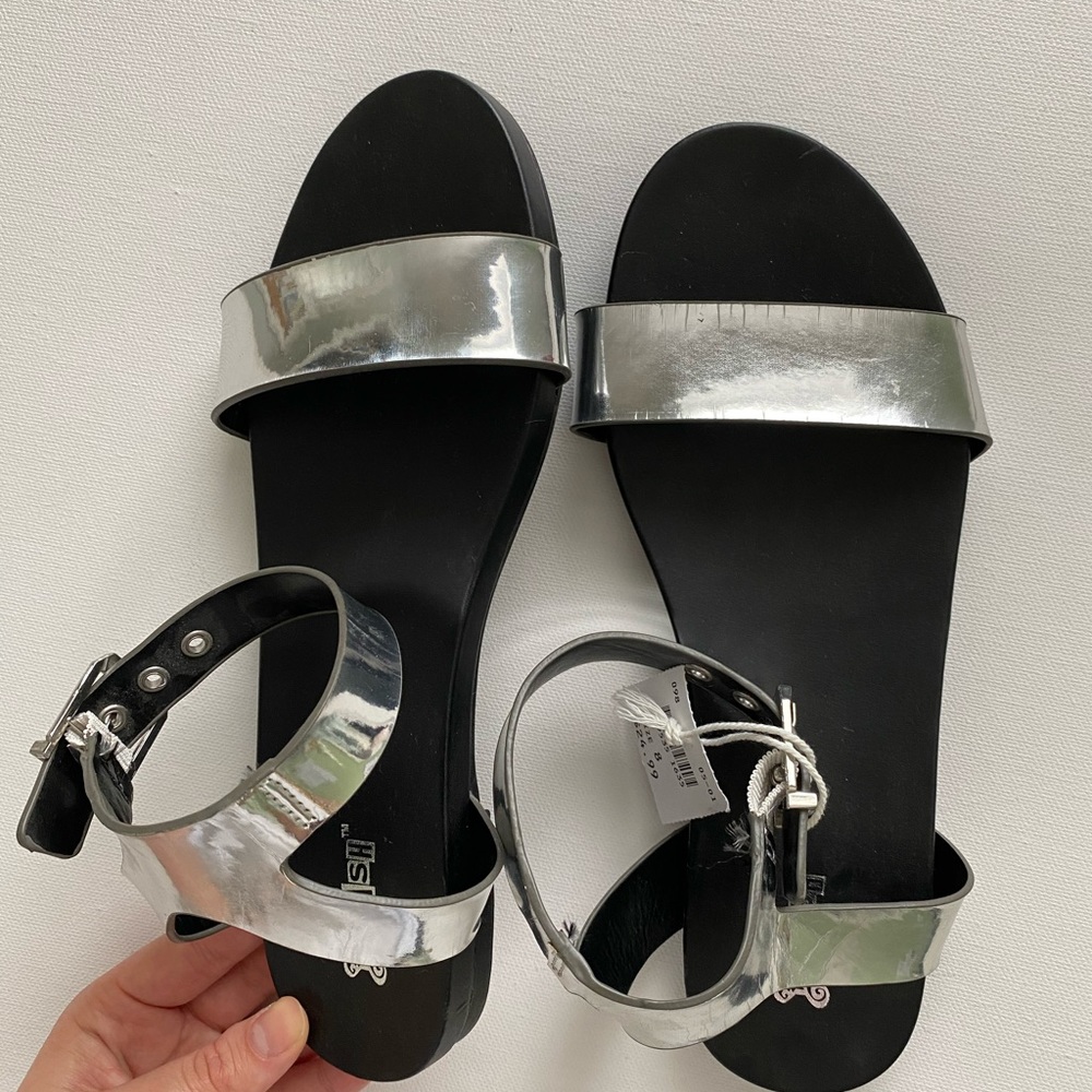 silver sandals